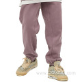 Autumn solid velvet tracksuit pants with bunched feet